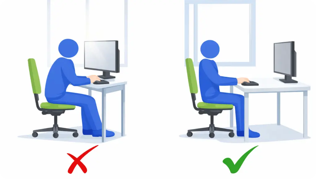 So platzierst Du den Schreibtisch richtig, wenn Du Deinen PC-Arbeitsplatz ergonomisch einrichtest